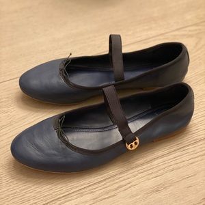 Tory Burch Navy Ballet Flats